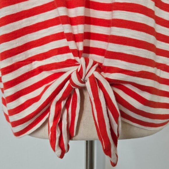 LAUREN RALPH LAUREN striped tie front t-shirt  Sz L - Picture 3 of 9